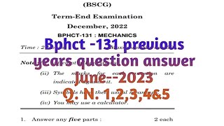 Ignou bphct 131 previous years question answer june 2023 question number 1234amp5 [upl. by Nallak]