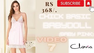 Satin Chick Basic Babydoll Baby Pink  Clovia Babydoll Nighty  Satinnightwearcollection 😀💯 [upl. by Lovmilla]