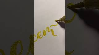 Laat je letters sprankelen met de Pentel Dual Metallic Brush glitters handlettering [upl. by Stoops]