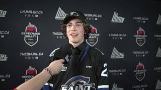 2024 QMJHL Draft  Dylan Rozzi after being drafted by the Saint John Sea Dogs [upl. by Wedurn]