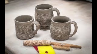 Three Variations on Making a Simple Cylindrical Slab Cup With Three Different Handles [upl. by Oirevlis]