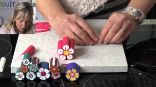 Polymer Clay Tutorials  How to make a flower cane [upl. by Flodur]