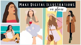 How to make Digital Illustrations of photos on Phone🎨📲 free app ft Kritika Goel [upl. by Charters]