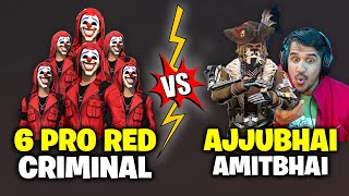 Ajjubhai and Amitbhai Vs 6 Red Criminal Best Clash Squad Gameplay Part 3  Garena Free Fire [upl. by Ecirual]