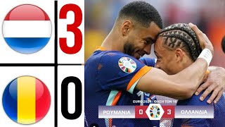 Romania 03 Netherlands 30 EURO 2024 HIGHLIGHTS  cody gakpo Goal amp Malen 2 GOAL [upl. by Collum]