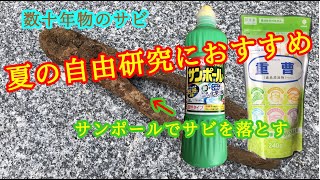 夏休みの自由研究におすすめ！サンポールでサビ落とし！錆び取り 錆落とし 実験 Rust removal [upl. by Harv]