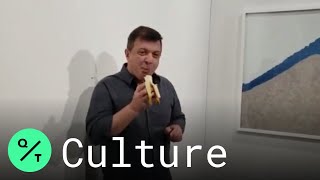 Someone Ate the 120000 Banana Taped to a Wall at Art Basel [upl. by Nylorak]