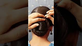 Long thin hair bun juda easy hairstyle for girls viralvideo longhair shorts ytshorts [upl. by Arline108]