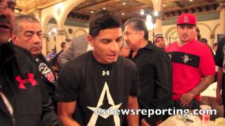 Abner Mares and Nacho Beristain picking gloves for fight night [upl. by Lecirg]