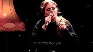 Adele  Lovesong OFFICIAL VIDEO LYRICS Live from Tabernacle London [upl. by Ayyidas]