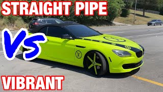 BMW 650i 44L V8 VIBRANT RESONATORS Vs STRAIGHT PIPE [upl. by Mairam]