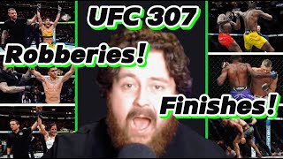 MMA GURU Reacts To EVERY FINISH And ROBBERY On The UFC 307 Fight Card [upl. by Si]