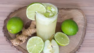 Jugo de manzana verde limón y jengibre para subir las defensas 🍏🍋 Batido verde [upl. by Anselme]