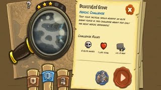 Kingdom Rush Frontiers  Desecrated Grove Bonus Level Heroic Challenge HardVeteran Walkthrough [upl. by Adnolaj]