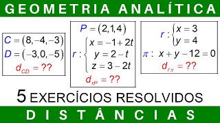 VETORES e GEOMETRIA ANALÍTICA 🔸 DISTÂNCIAS PONTO ➕ RETA ➕ PLANO exercícios [upl. by Anircam]