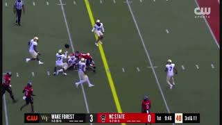 NC State QB Grayson McCall takes a terrible hit to the head [upl. by Etrem888]