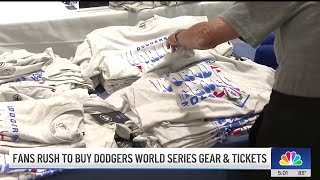 Dodger fans rush for World Series gear [upl. by Rosol]