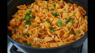 CREAMY PASTA  CREAMY CONCHIGLIE RIGATE PASTA  SIMPLE AND DELICIOUS WEEKNIGHT DINNER RECIPE [upl. by Evreh699]