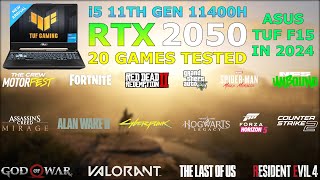 ASUS TUF F15  i5 11th Gen 11400H RTX 2050  20 Games Tested in 2024 [upl. by Jorry]