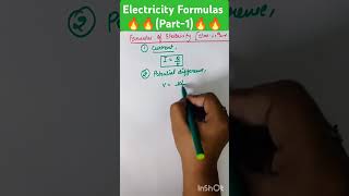 Electricity Formulas Class10th😳😳🔥🔥shorts ytshortsakankshaonlineclasses [upl. by Ataymik]