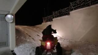 QUAD ATV SUZUKI LTZ 400 VALENTI RACING EXTREME NEVE SNOW SALITA FAIL [upl. by Nevins]