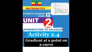 Mathematics Grade 12 Unit 2 Activity 24Gradient at a point on a curve [upl. by Nylteak]