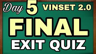 VINSET 20 DAY 5 FINAL EXIT QUIZDEPED INSET 2021September 3 2021 [upl. by Soalokcin889]