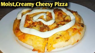 Eggless White Sauce Pizza Recipe  MoistCreamy amp Cheesy Chicken Pizza [upl. by Georglana]