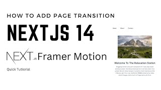 How to add page Transitions in Nextjs 14 using framer motion  Quick Tutorial [upl. by Elleinnad]