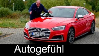 Audi S5 Coupé FULL REVIEW test driven amp COMPARISON A5 old vs new 2017 neu  Autogefühl [upl. by Uzzial]