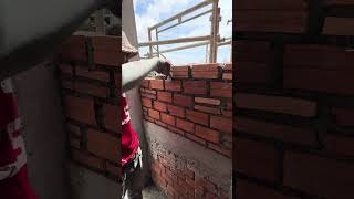 Laying the Red Bricks  Daily Construction Job shorts shortsviral [upl. by Lenee]