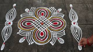 Dhanurmasam Muggulu  5x1 Dots Small Margazhi Kolam Designs  Danurmasam Side Border Rangoli Designs [upl. by Nabois]