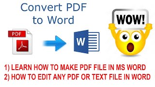 HOW TO EDIT PDF FILE IN WORD  IMPORT PDF OR TEXT FILE IN MS WO [upl. by Castra]