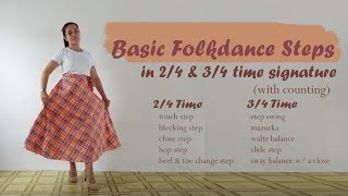 Basic Folkdance Steps 24 and 34 Time Signature [upl. by Claresta]