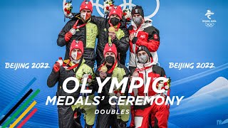 Olympic medals‘ ceremony in Doubles luge at the Beijing 2022 Winter Games [upl. by Fayola959]