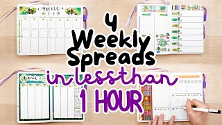 4 Weekly Bullet Journal Spreads 🪴 A full month of weekly spreads [upl. by Hobbs375]