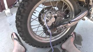 KLR 650motorcycle rear brake bleed [upl. by Inoliel]