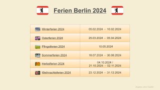 Ferien Berlin 2024 [upl. by Batista628]