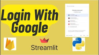 Streamlit Firebase Login with Google [upl. by Ahsenra]