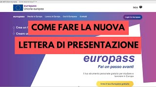 Come fare lettera di presentazione in 10 minuti  Sito Europass 2021 [upl. by Tima468]