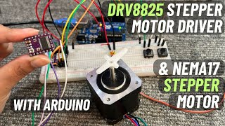 DRV8825 Stepper Motor Driver amp Nema17 Stepper Motor with Arduino  Push Buttons  English Subtitle [upl. by Artinek]