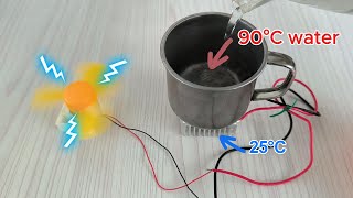 DIY Thermoelectric Generator using Hot Water and Peltier Cooling Chip homemade diy generator [upl. by Eillil]