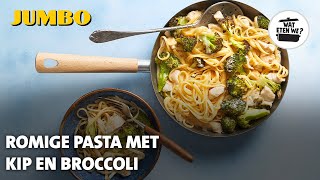 Wat eten we Romige pasta met kip en broccoli [upl. by Pages298]