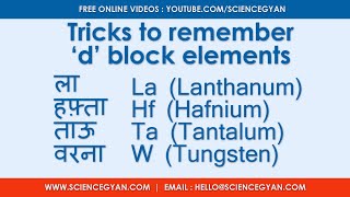 Trick to remember d block elements easily Easy way to learn 3d 4d and 5d series  Science Gyan [upl. by Minerva]