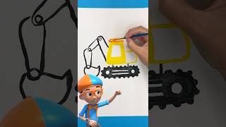 Easy Excavator Painting with Blippi DIY Crafts for Kids blippi shorts [upl. by Levey]