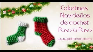 Calcetines Pequeños de Crochet para Navidad [upl. by Hurlee]