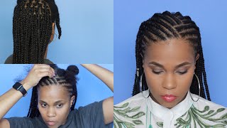 Cornrows x Box Braids Fun Vacation Hairstyle [upl. by Thomsen438]