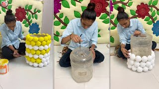 Old Plastic Water Bottle Flower Pot making plastic flowerpot [upl. by Hege]