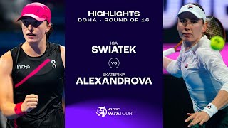 Iga Swiatek vs Ekaterina Alexandrova  2024 Doha Round of 16  WTA Match Highlights [upl. by Syhr982]