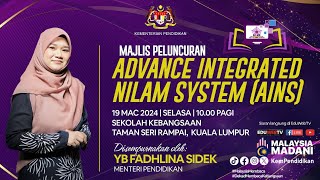 MAJLIS PELUNCURAN ADVANCE INTEGRATED NILAM SYSTEM AINS [upl. by Bohannon99]